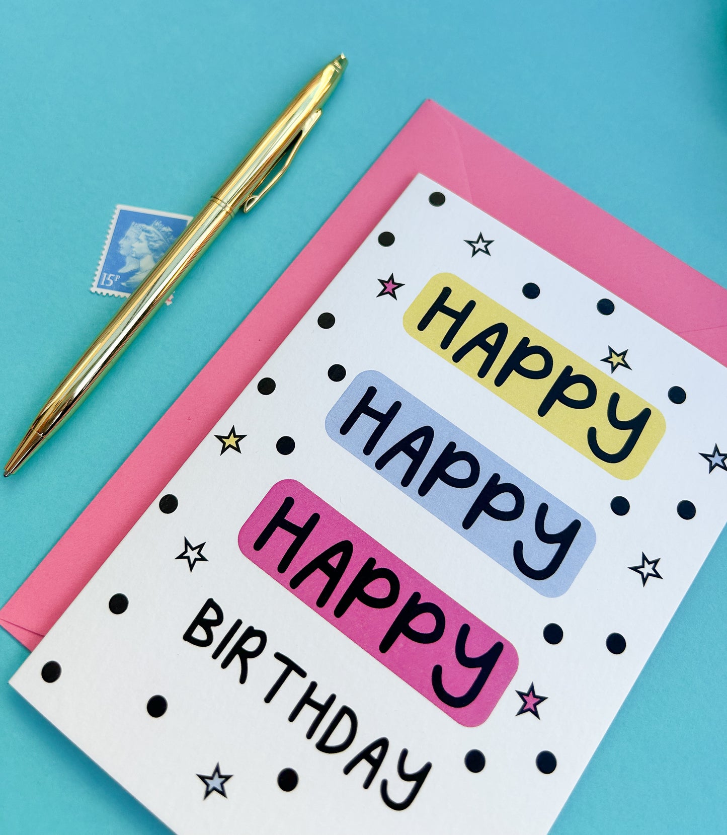 Happy Birthday Card - Multi Coloured Card