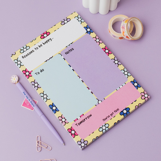 Cute Flower Print A5 Day Planner Notepad