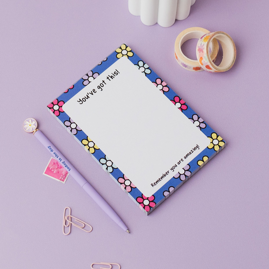Cute Flower Print A6 To Do List Notepad