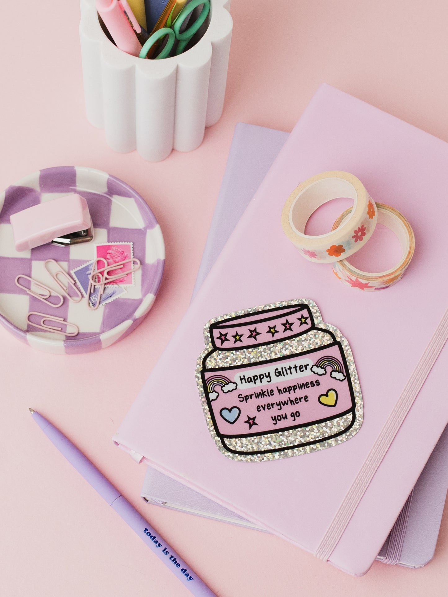 Happy Glitter Sticker