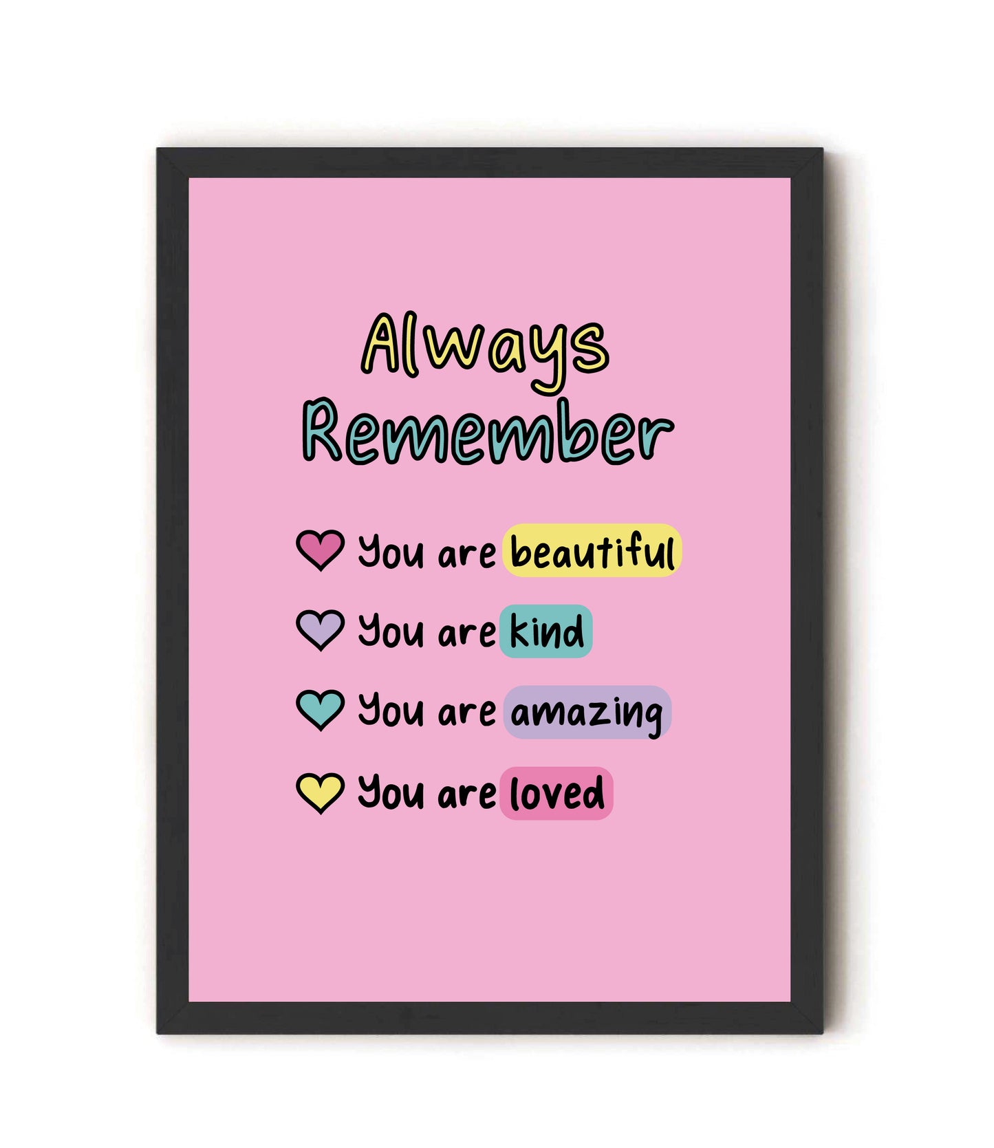 Always Remember Pink Affirmation Print
