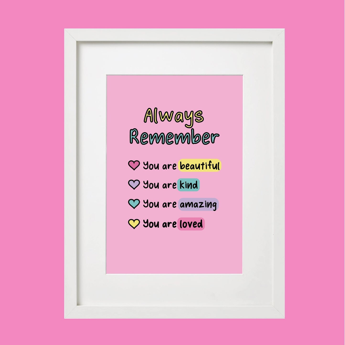 Always Remember Pink Affirmation Print