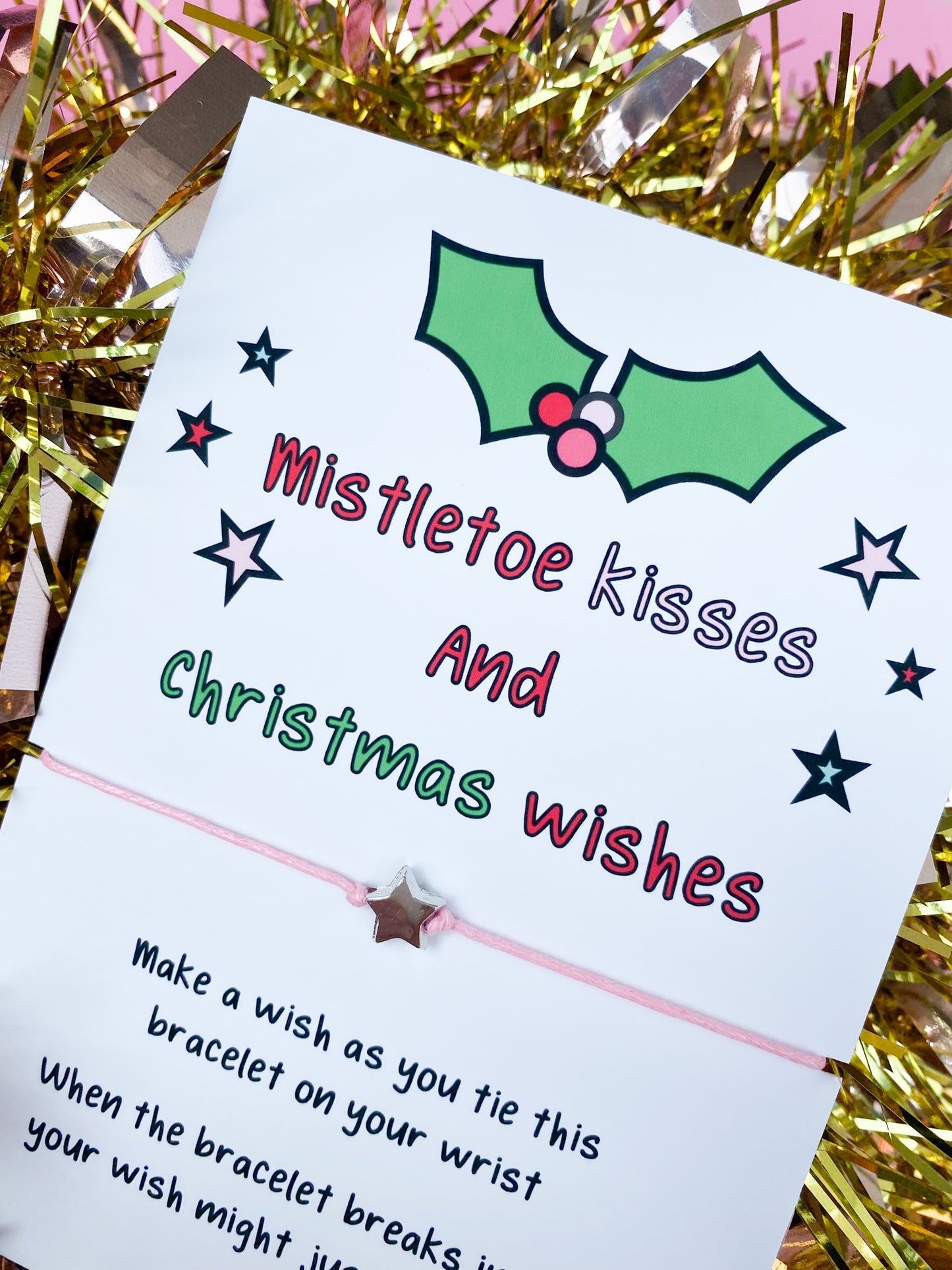 Mistletoe kisses and Christmas wishes Wish Bracelet | wish string bracelet