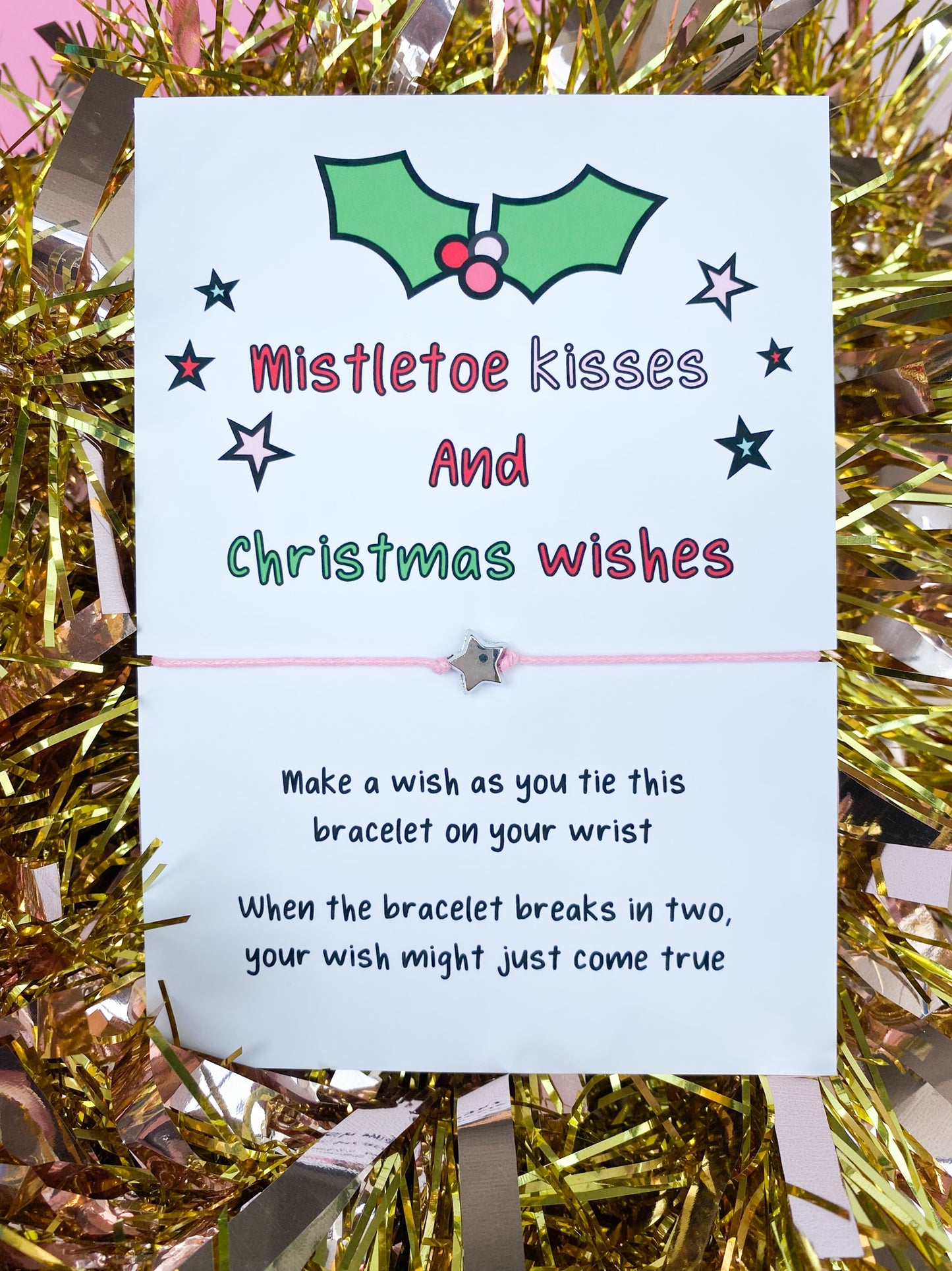 Mistletoe kisses and Christmas wishes Wish Bracelet | wish string bracelet