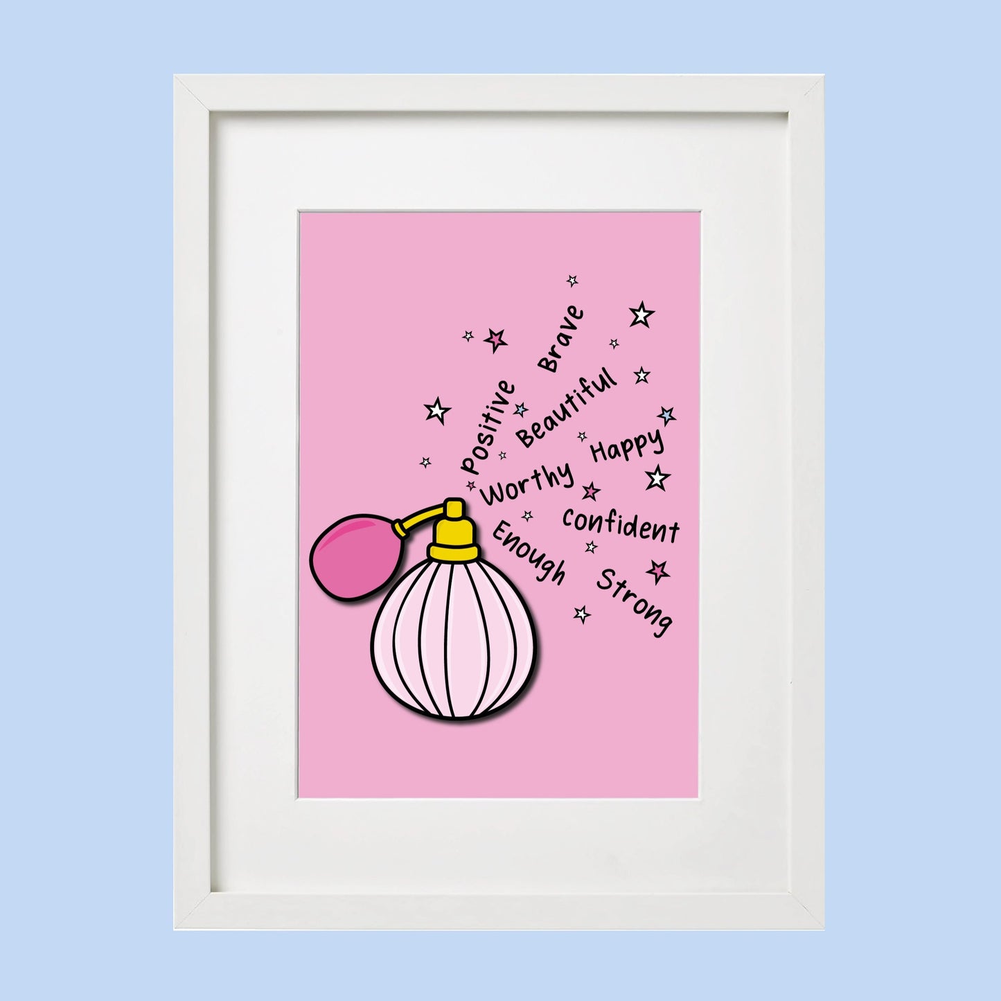 Positive Perfume Spray Affirmation Wall Art