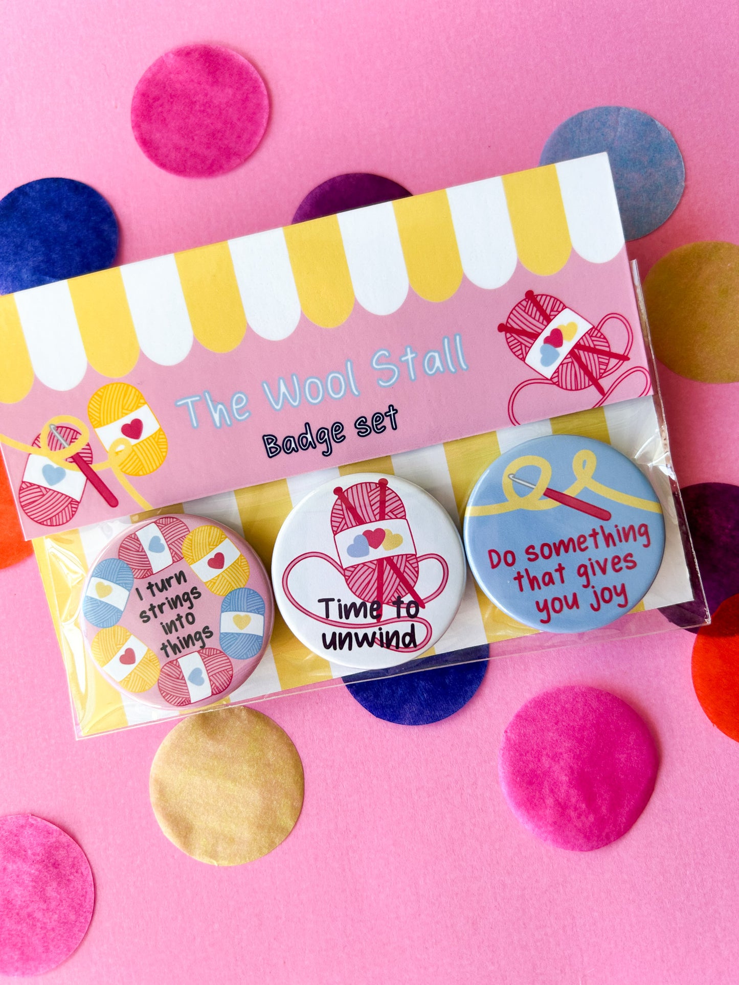 The Wool Stall Affirmation Pin Badge Set