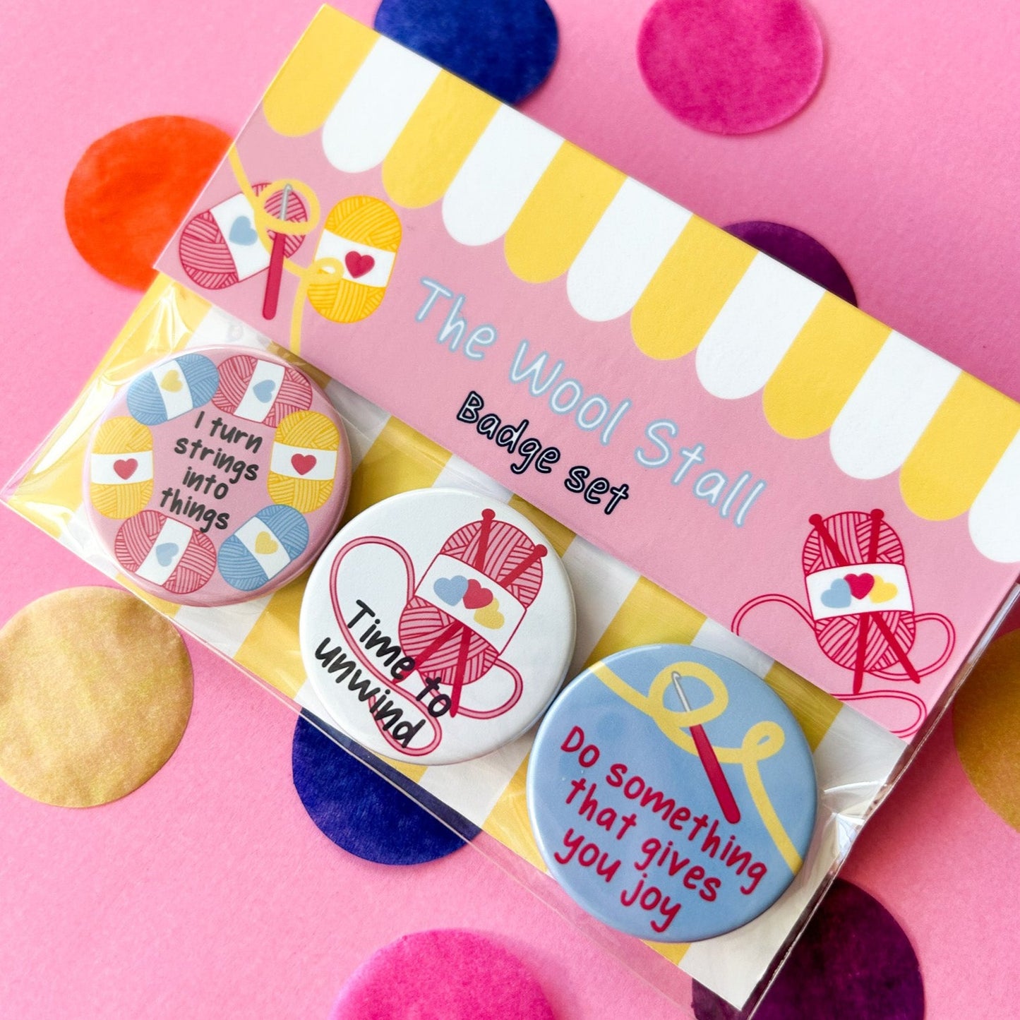 The Wool Stall Affirmation Pin Badge Set