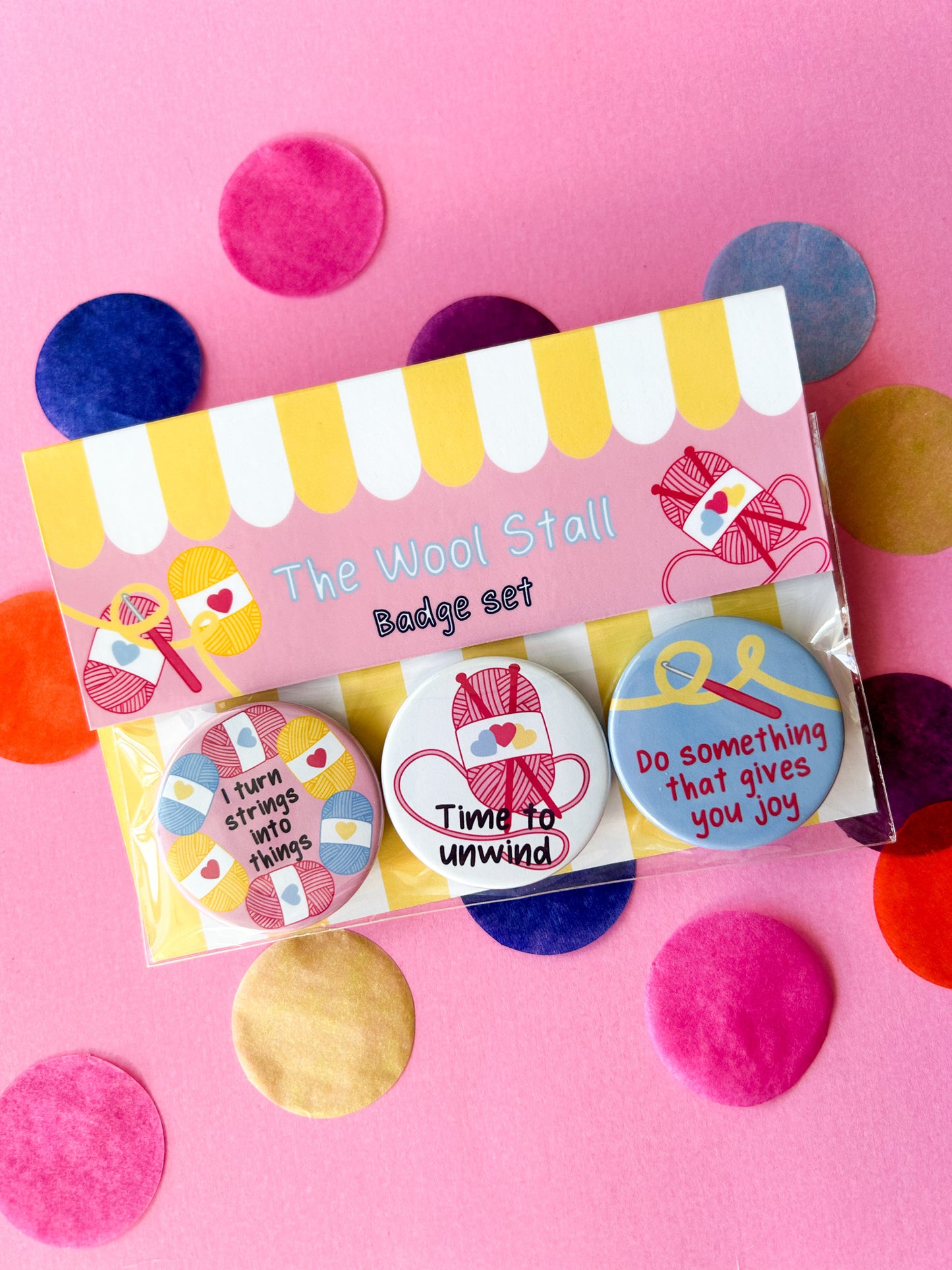 The Wool Stall Affirmation Pin Badge Set