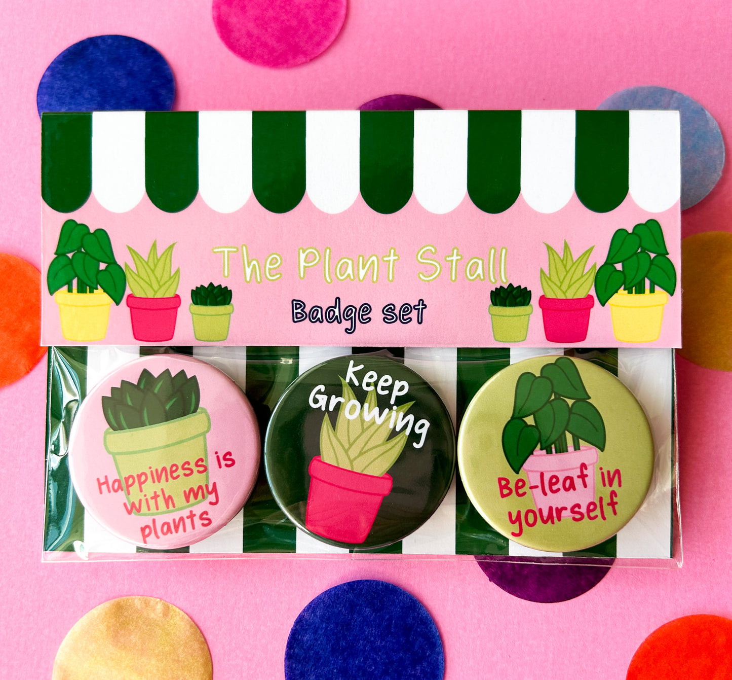 The Plant Stall Affirmation Badge Set