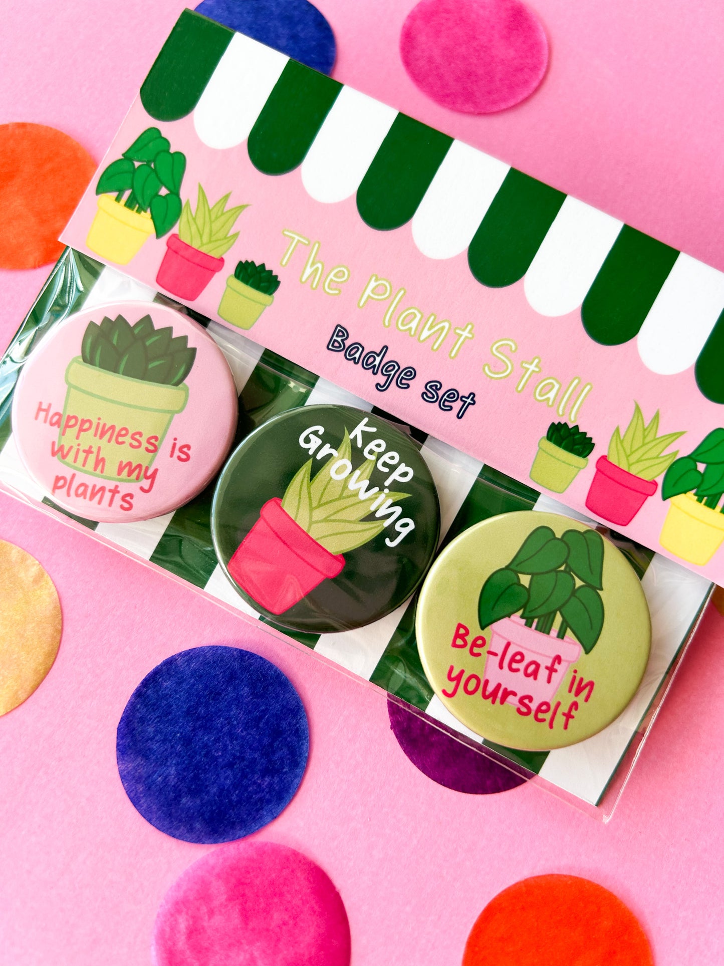 The Plant Stall Affirmation Badge Set