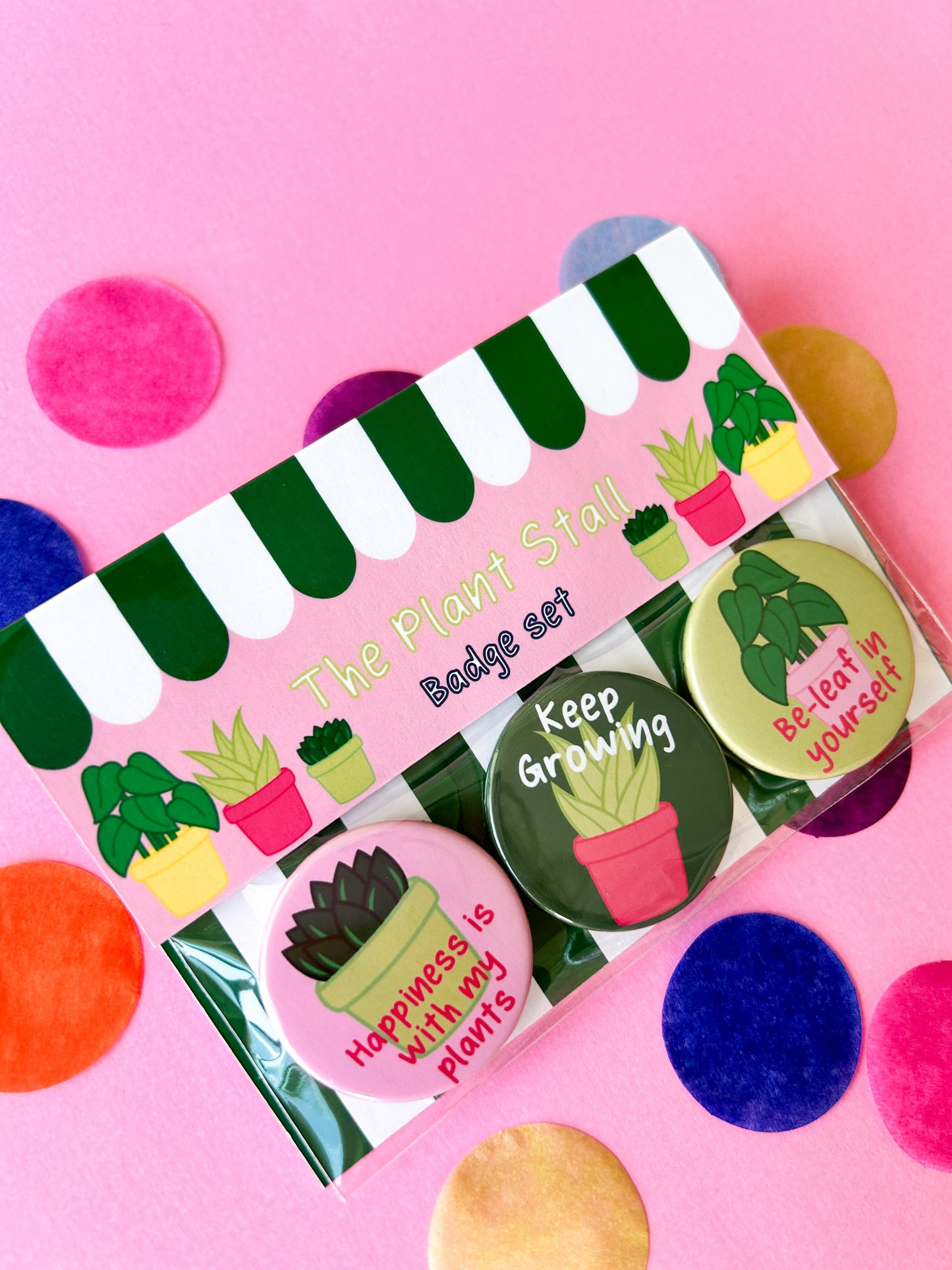 The Plant Stall Affirmation Badge Set