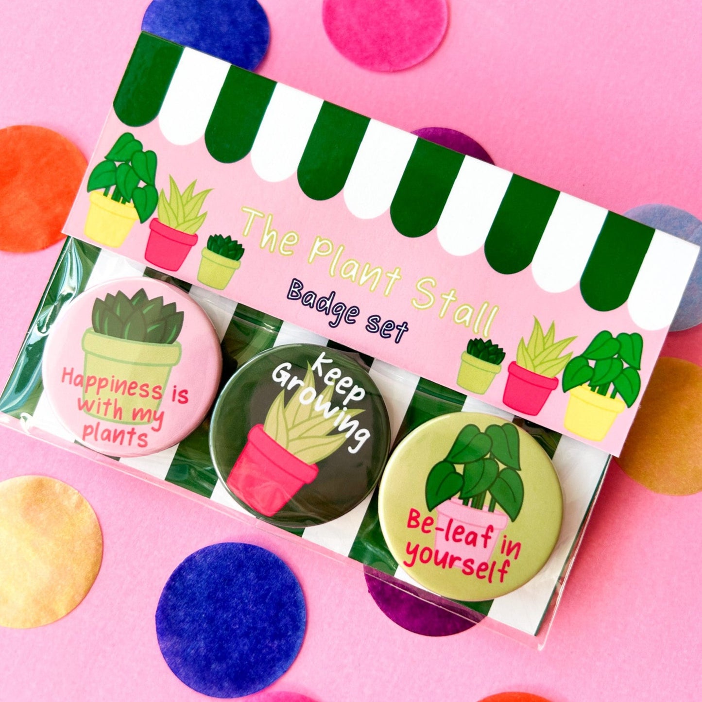 The Plant Stall Affirmation Badge Set