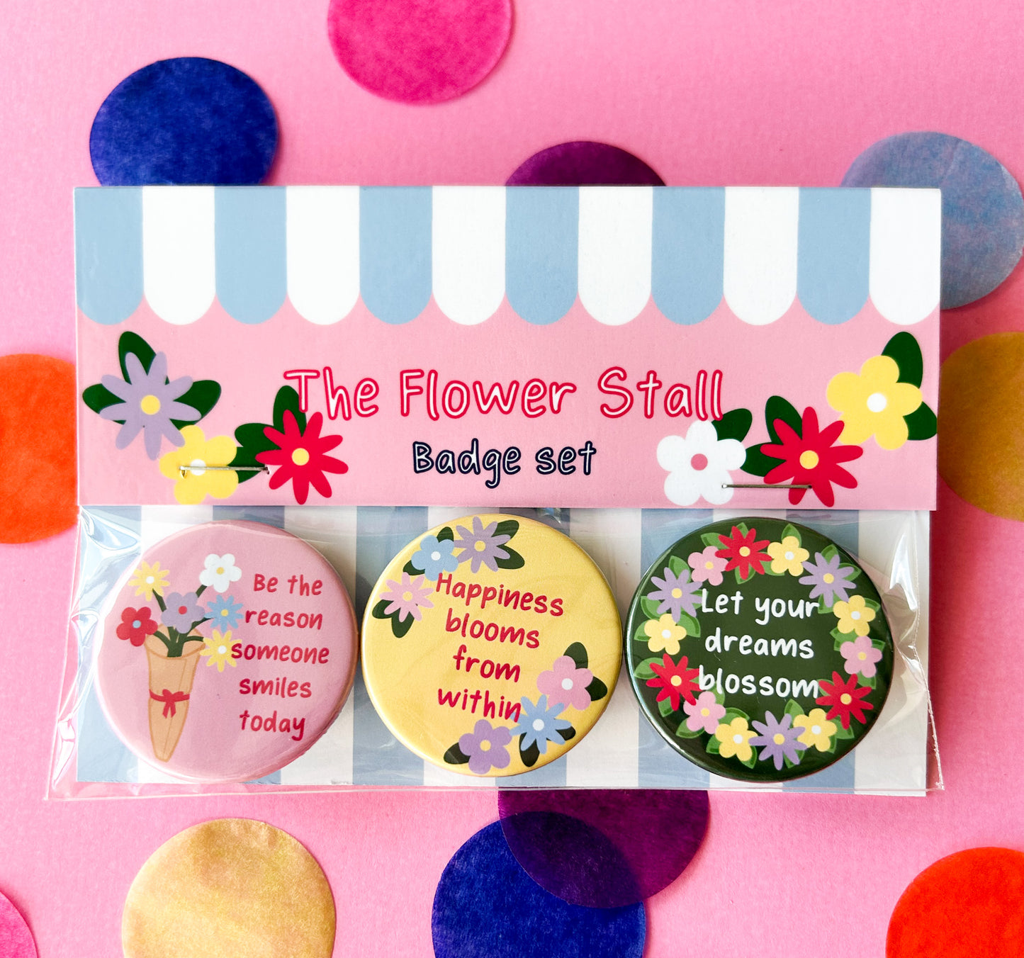 The Flower Stall Affirmation Badge Set