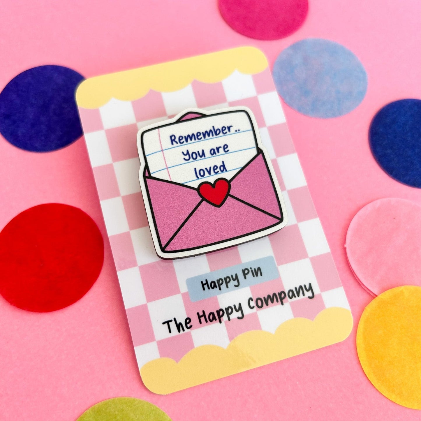 Love Letter Wooden Pin Badge