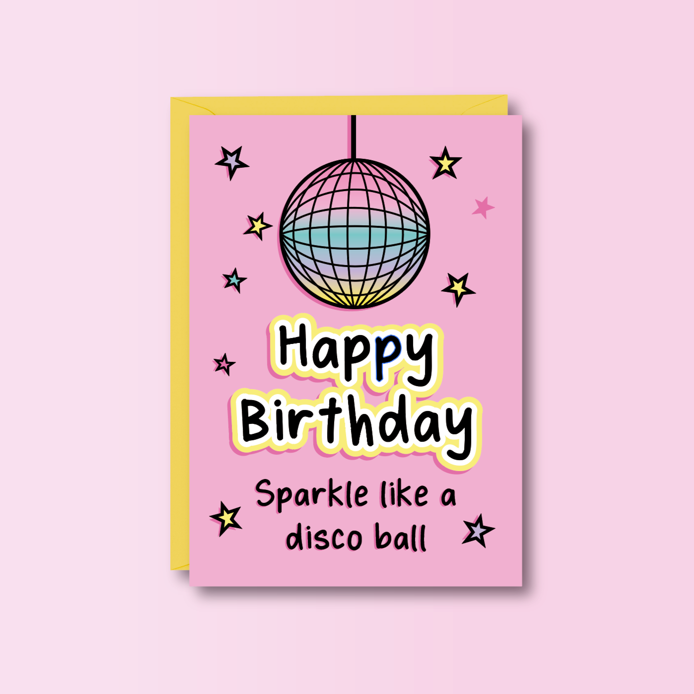 Happy Birthday Disco Ball card