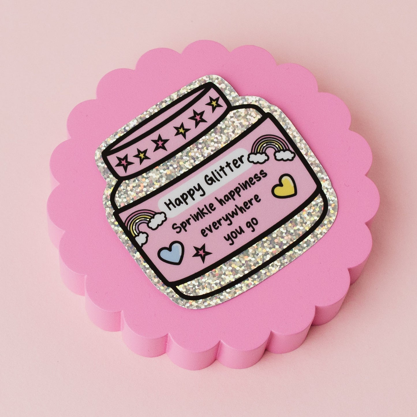 Happy Glitter Sticker