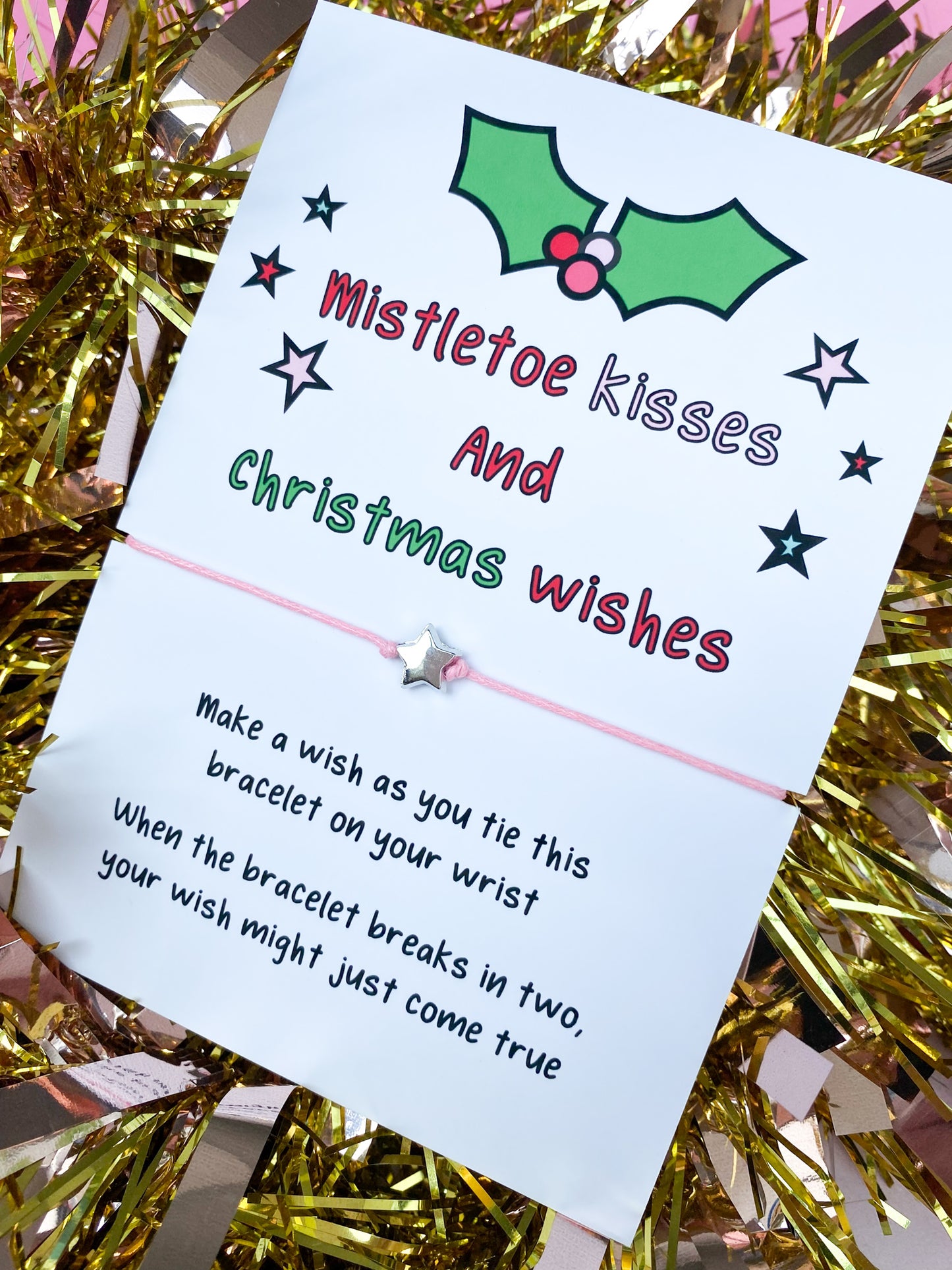 Mistletoe kisses and Christmas wishes Wish Bracelet | wish string bracelet