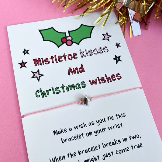 Mistletoe kisses and Christmas wishes Wish Bracelet | wish string bracelet
