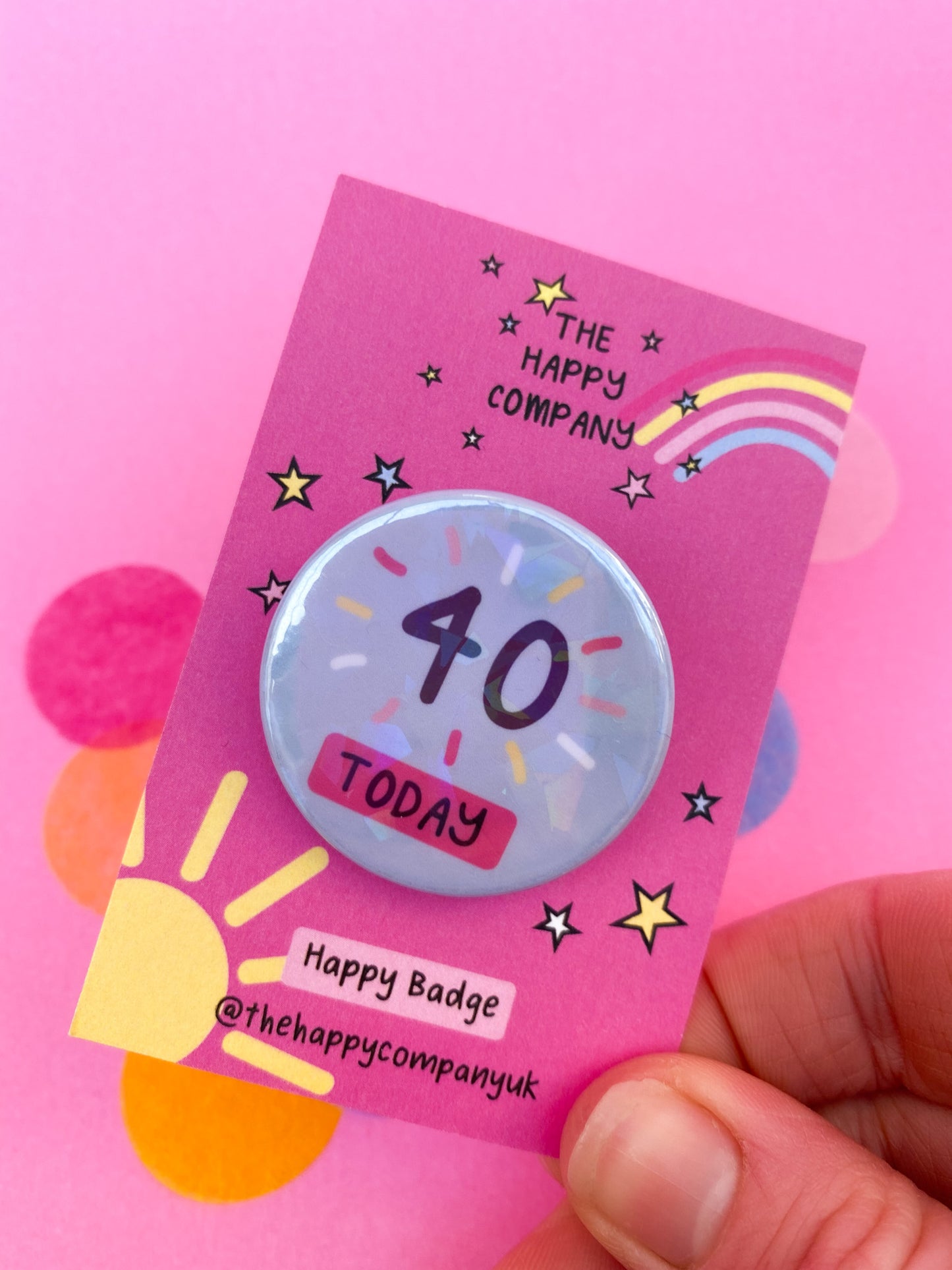 40th Birthday Pin Badge | 40th gifts