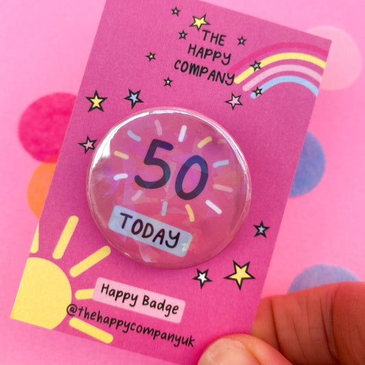 50th Birthday Pin Badge | 50th gifts