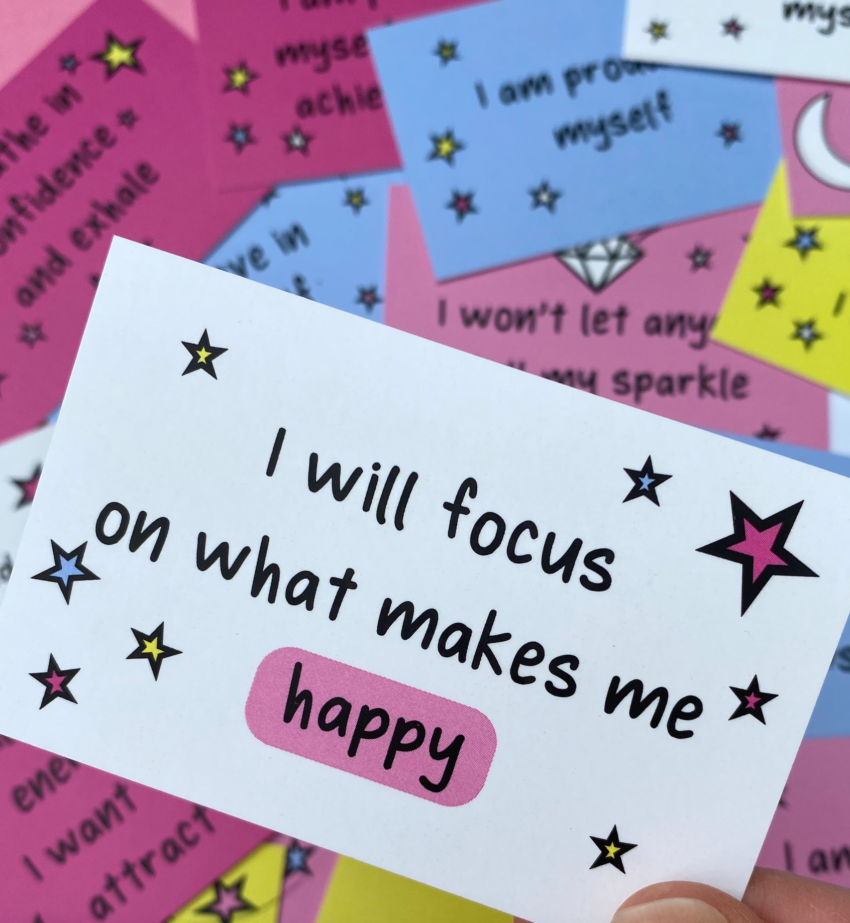 Girls Happiness and Positive Affirmation Cards Kids