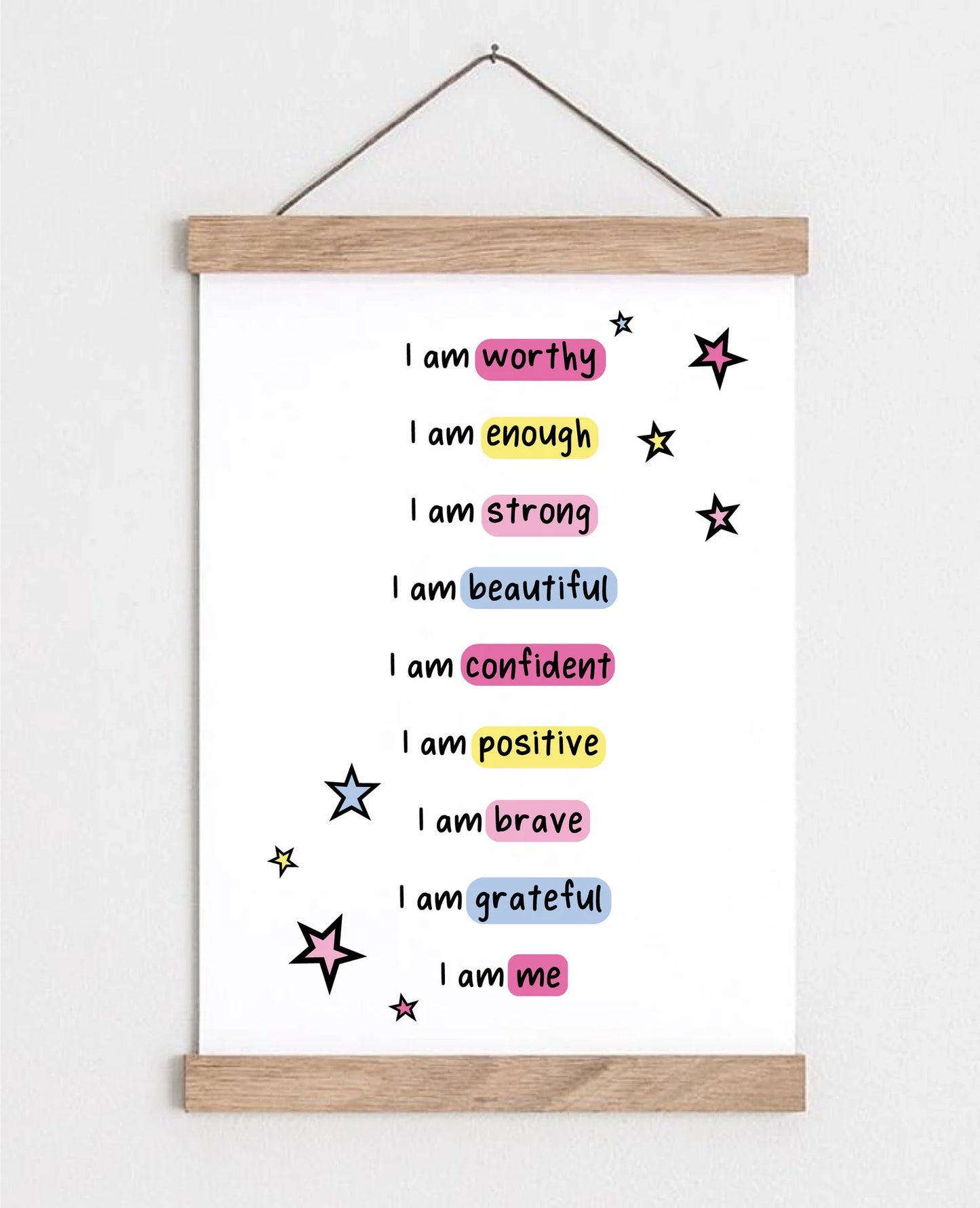 Affirmations Self Confidence Quotes Wall Art Print