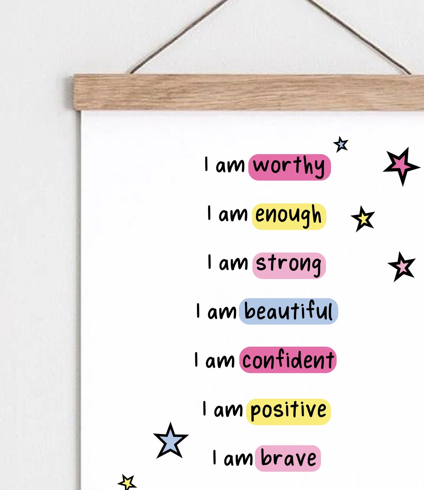 Affirmations Self Confidence Quotes Wall Art Print
