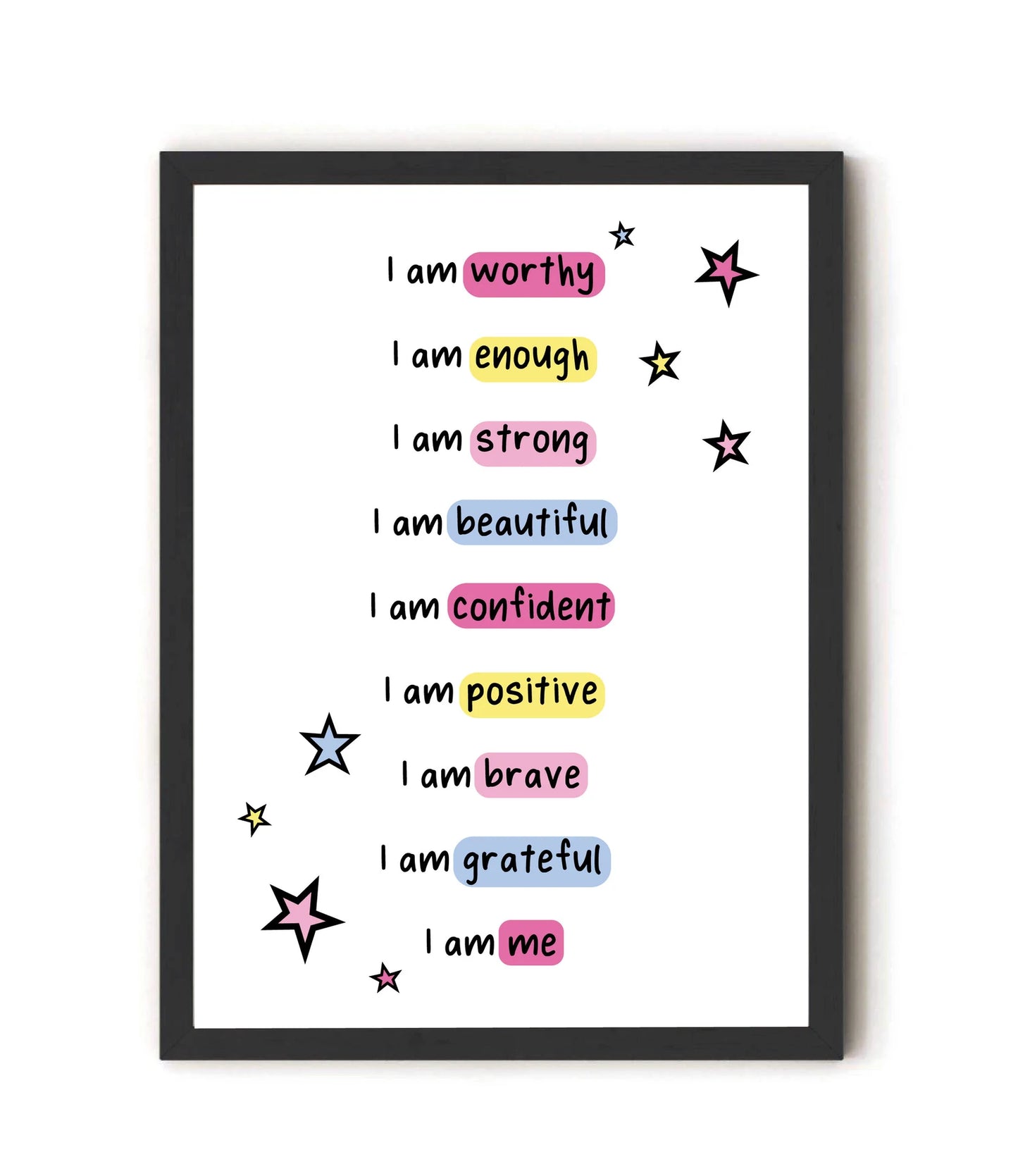 Affirmations Self Confidence Quotes Wall Art Print