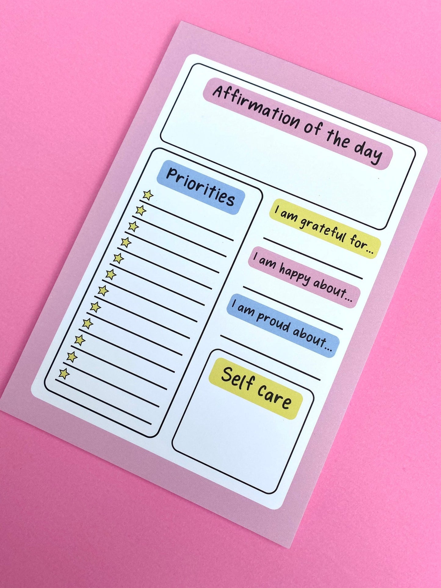 Affirmation Day Planner Notepad