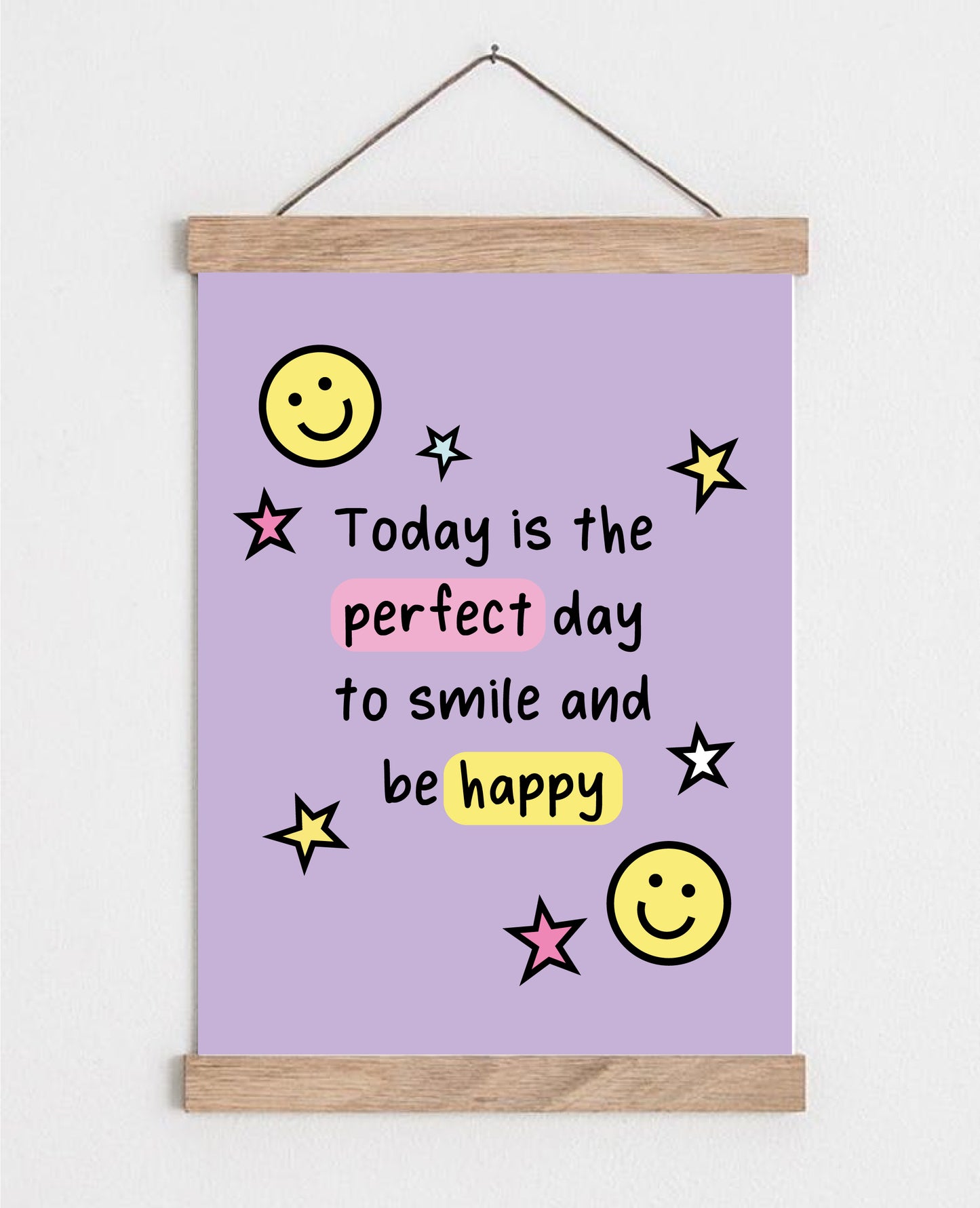 Smile and Happy Positive affirmation Wall Art