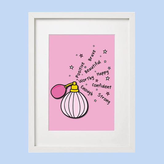 Positive Perfume Spray Affirmation Wall Art